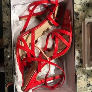 Red patent Sandals! PRETTY LITTLE THING